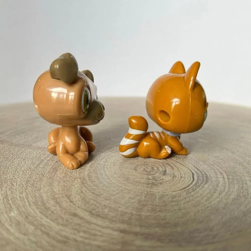 Littlest Pet Shop LPS Pug Dog & Cat Bobblehead Figures DecoPac 2007 Cake Topper